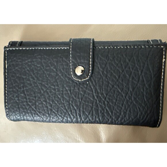 New  MINICCI Womens Ladies Wallet Clutch Black Faux Leather - Picture 2 of 4